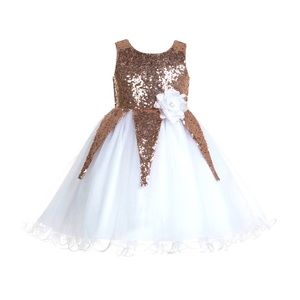 Wedding Sequins Flower Girl Dress Birthday Girl Dress Summer Easter Dress